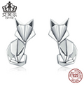 Avelle Original S925 Animal Earring Jewelry Origami Fox Sterling Silver Girl Earring Accessories SCE526