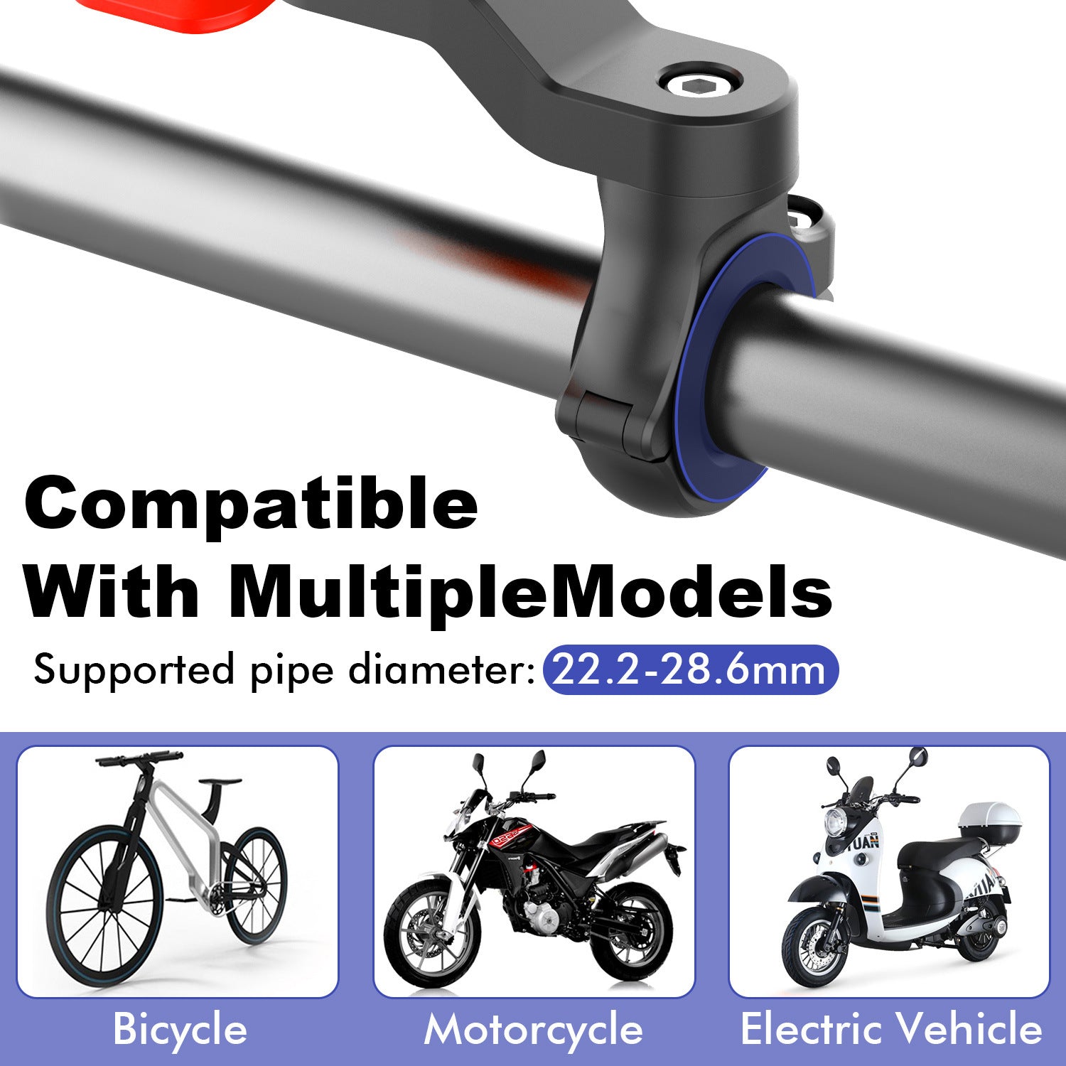 Simple Riding Bracket Electric Motorcycle Bicycle Anti-Shake Mobile Phone Bracket