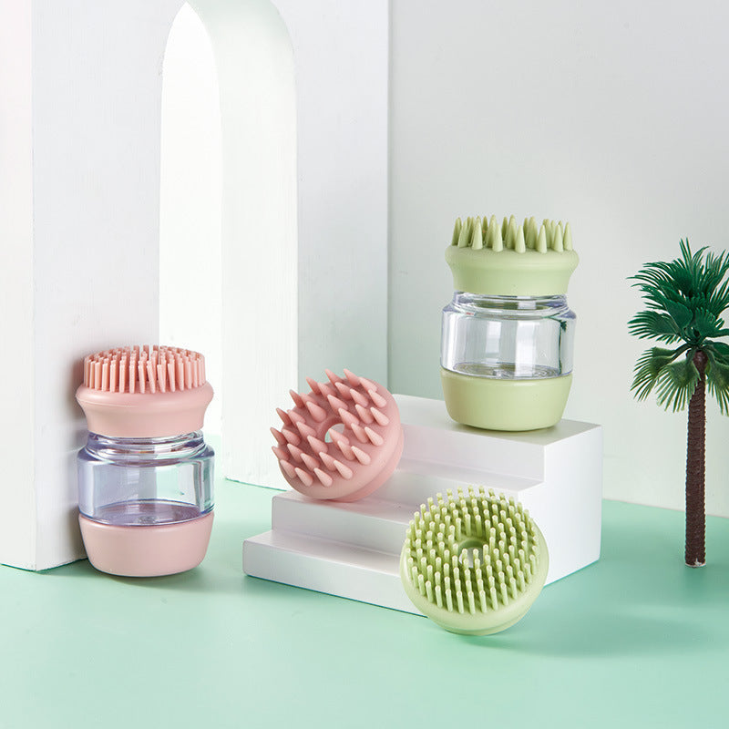 New Pet Products Cat Dog Bath Brush Silicone Comb Double Comb Massage Bath Brush