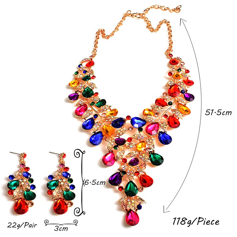 Luxury Necklace Accessories High Quality Handmade Fashion Colorful Crystals Rhinestones Necklaces Jewelry For Women