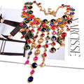 Statement High-end Rhinestones Necklace Accessories Handmade Fashion Colorful Crystals Rhinestones Necklaces Jewelry For Women