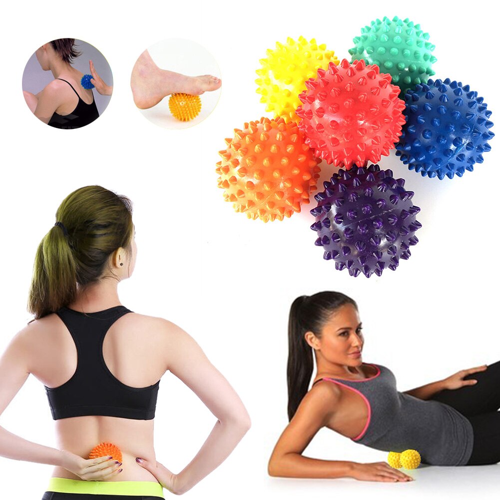 1pc PVC Spiky Massage Ball Trigger Point Sport Fitness Hand Foot Pain Stress Relief Plantar Muscle Relax Ball Massager