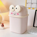 Cute Desktop Simple Flip Trash Can With Lid Student Dormitory With Small Cute Frog Storage Box Pen Holder