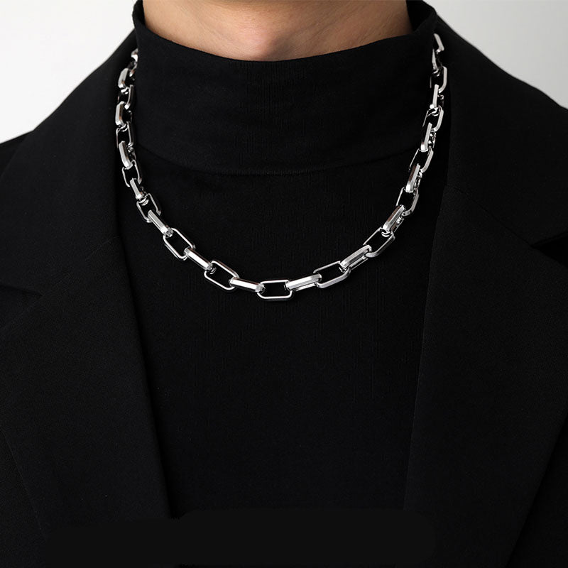 Titanium Steel Necklace Men's Ins Design Sense Niche Hip-Hop Trend Brand Hundred Matching Accessories New