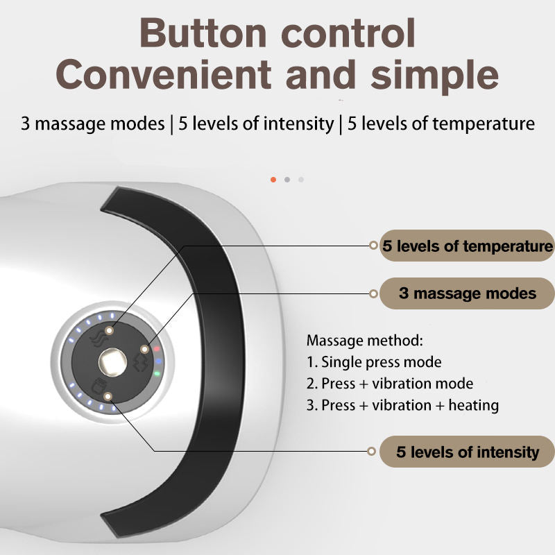 Cordless Air Compression Hand Palm Finger Massage with Heating vibration Electric Hand Massager
