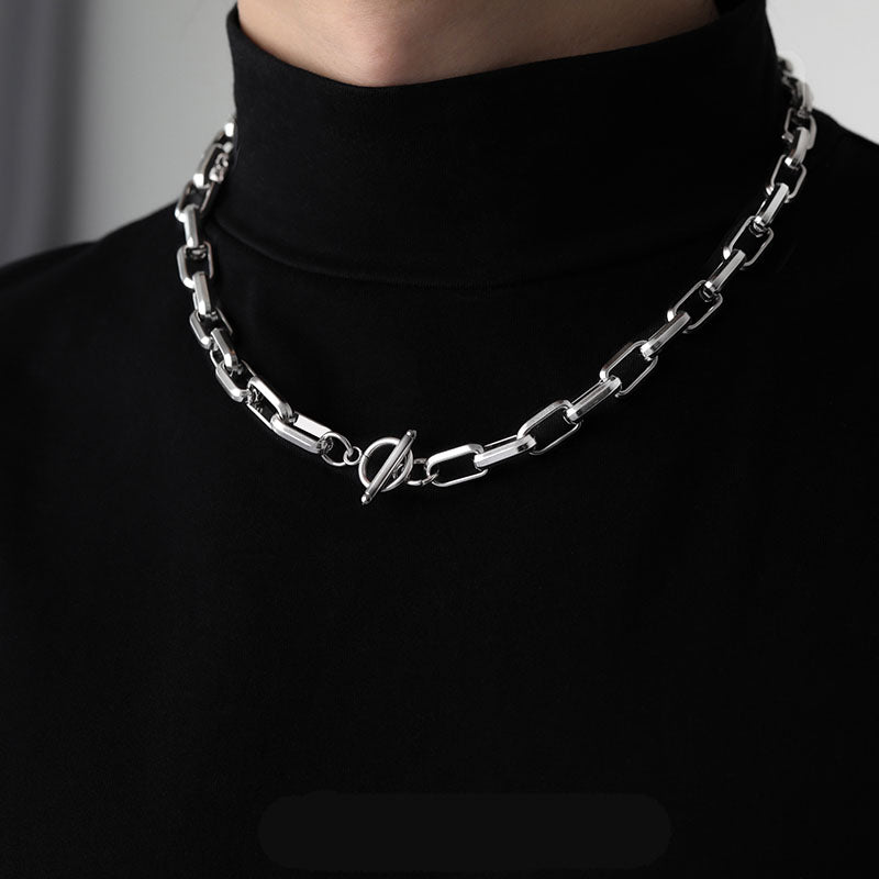 Titanium Steel Necklace Men's Ins Design Sense Niche Hip-Hop Trend Brand Hundred Matching Accessories New