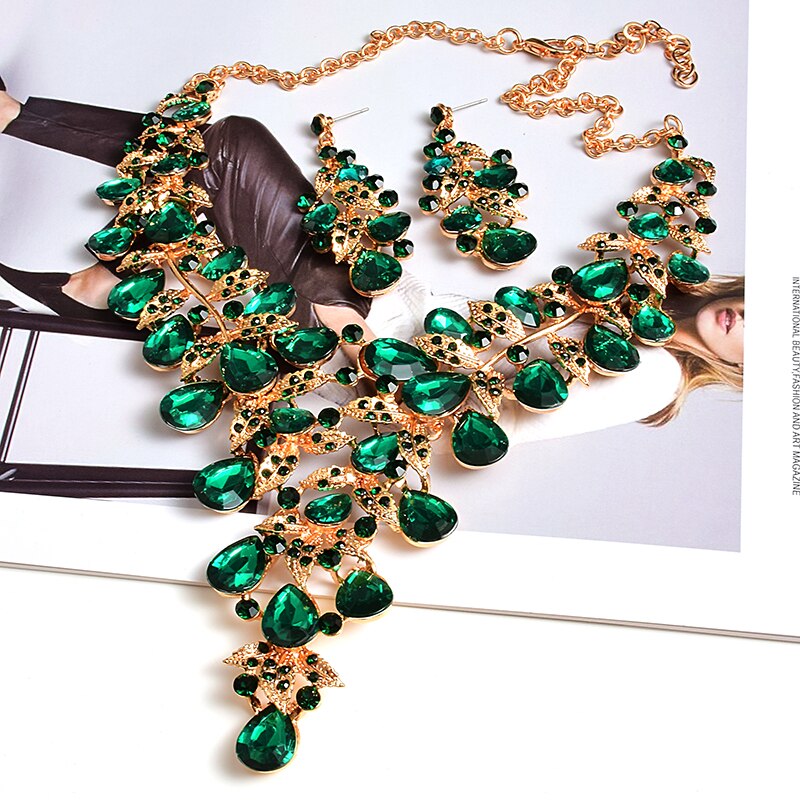Luxury Necklace Accessories High Quality Handmade Fashion Colorful Crystals Rhinestones Necklaces Jewelry For Women