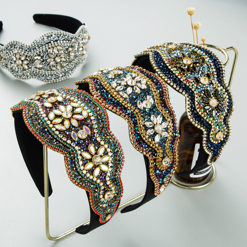 Headband New Baroque Headband Retro Wide-Brimmed High-End Temperament Head Accessories