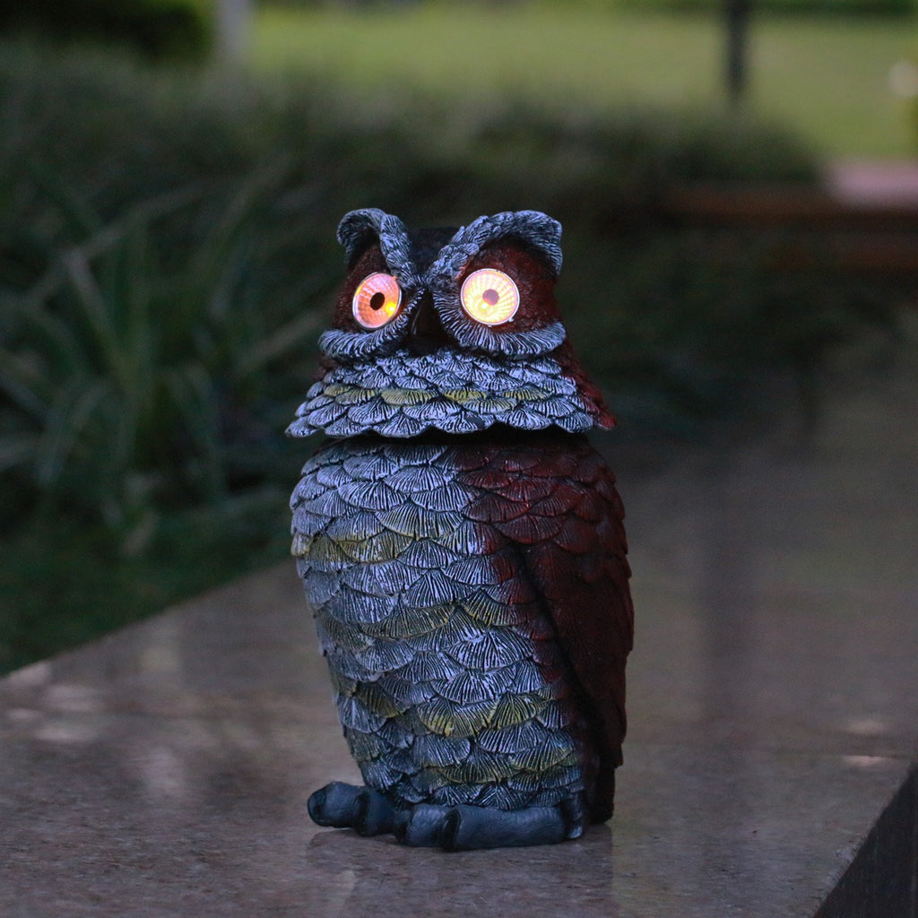Watching Owl Solar Electronic Night Light Outdoor Decoration Waterproof
