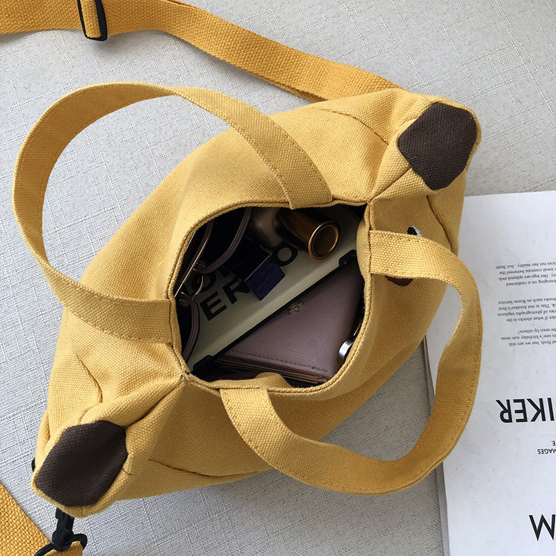 New Cute Cute Girl Small Bag Korean Version One-Shoulder Handbag Sen Series All-Match Student Messenger Mobile Phone Canvas Bag