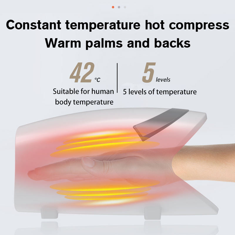 Cordless Air Compression Hand Palm Finger Massage with Heating vibration Electric Hand Massager