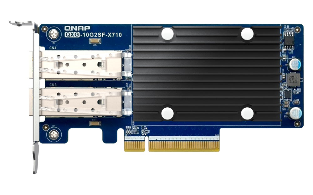 QNAP PQXG-10G2SF-X710 Dual-port SFP+ 10GbE network expansion card; low-profile form factor; PCIe Gen3 x8  3 Years Warranty
