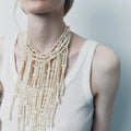 Vintage Imitation Pearls Waterfall Tassels Necklaces for Women Multilayer Choker Necklace Jewelry Holiday Party Accessories