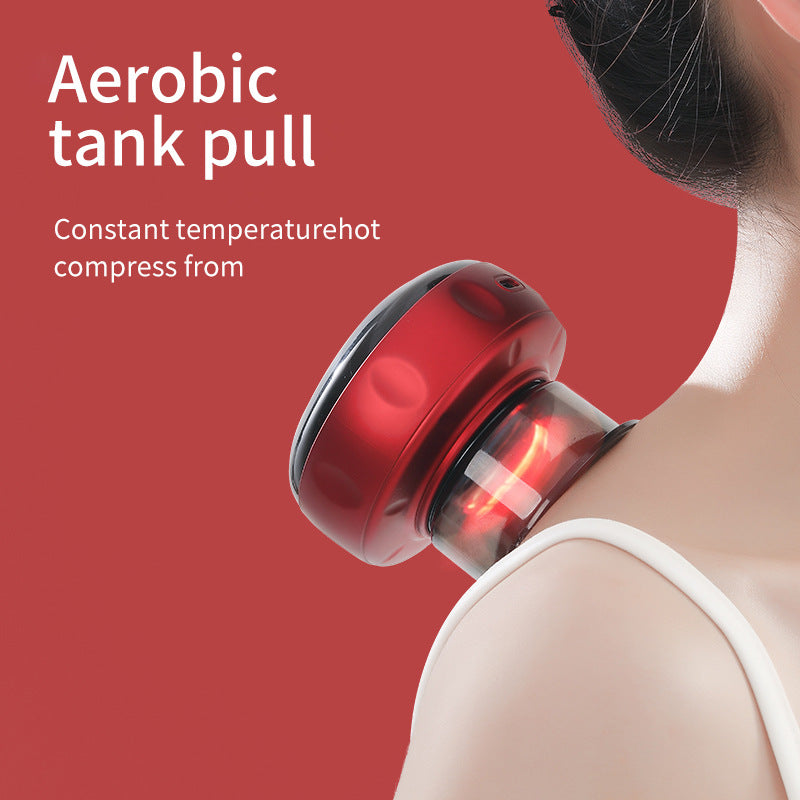 Vacuum cupping and scraping instrument Intelligent electric breathing heating cupping device Meridian massager suction instrument