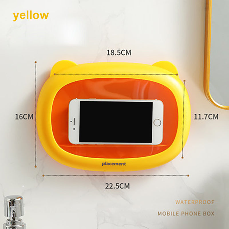 Bathroom Waterproof Mobile Phone Box Wall-Mounted Punch-Free Toilet Toilet Chasing Drama Artifact Bath Rack Storage Box