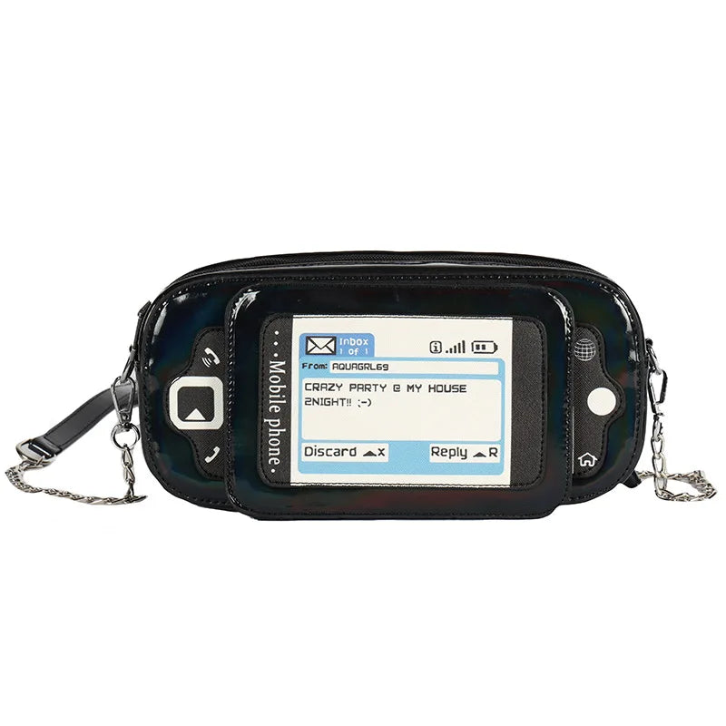 Bag Mobile Phone Shape Chain Crossbody Bag Fashion Reflective Purses and Handbags Girls Shoulder Bag Novelty Clutch