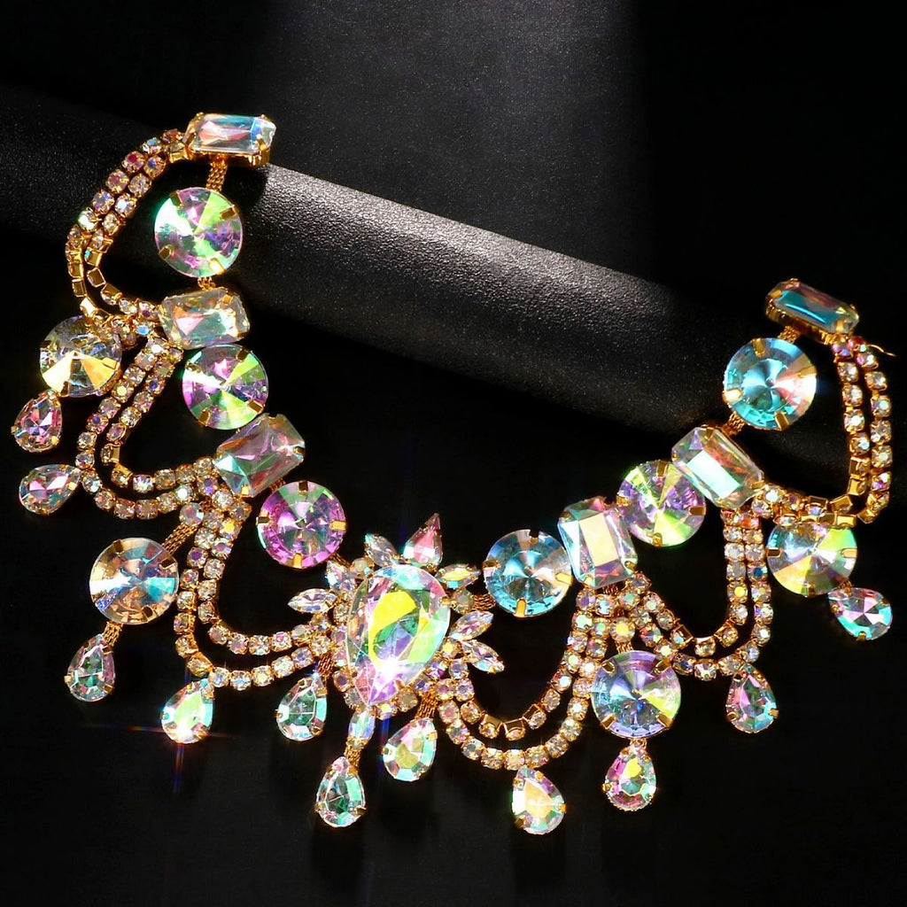 European and American exaggerated luxury water drop pendant necklace queen accessories