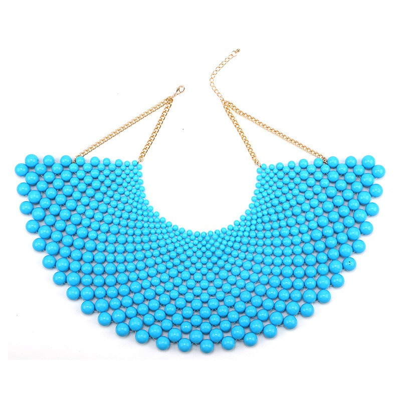 New exaggerated exotic plastic bead necklace wedding photography shawl large necklace accessories