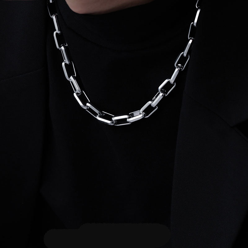 Titanium Steel Necklace Men's Ins Design Sense Niche Hip-Hop Trend Brand Hundred Matching Accessories New