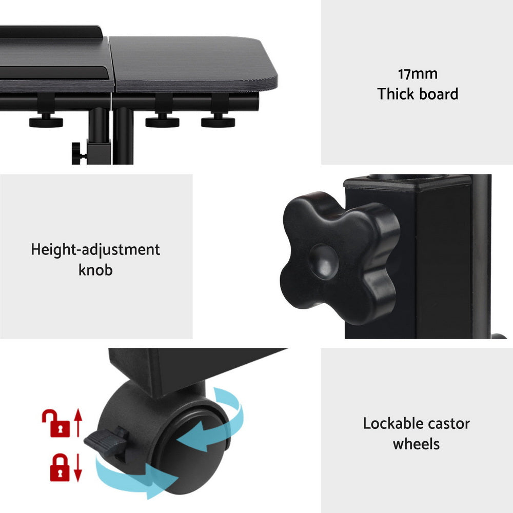 Artiss Laptop Desk Table Fan Cooling Black 60CM