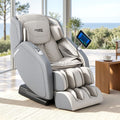 Livemor 4D Massage Chair Recliner - Full Body SL-Track Zero Gravity with AI Body Scan, Deep Tissue Electric Massager with Heat, 12 Auto Programs, LCD Touchscreen & Bluetooth, Grey