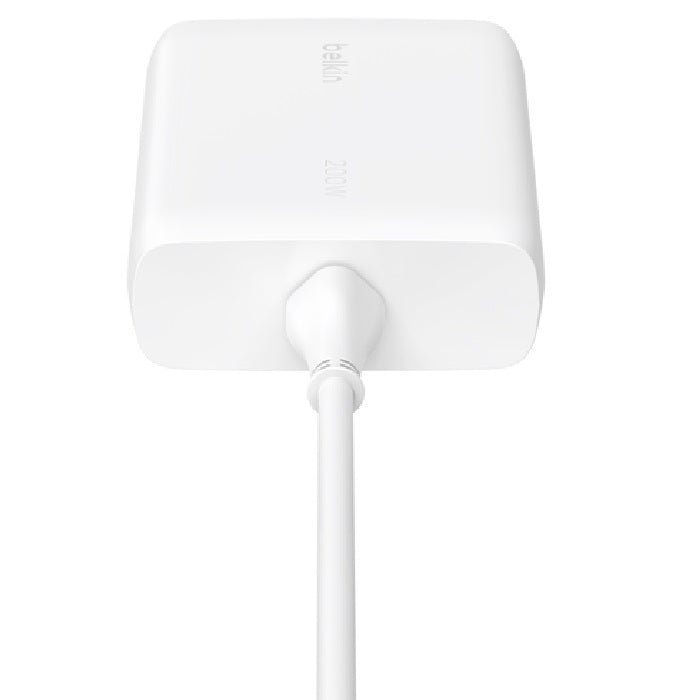 Belkin BoostCharge Pro 200W USB-C (PD 3.0) 4-Port GaN Wall Charger - White (WCH015AUWH), 140W Max Single Port, CEW $2500, 2 Year Warranty