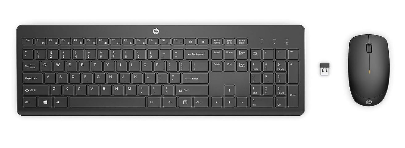HP 230 USB Wireless Keyboard & Mouse Combo 2.4GHz 12 function keys Chiclet Comfortable Low Noise 1600DPI Mouse Light Weight Long Battery Life