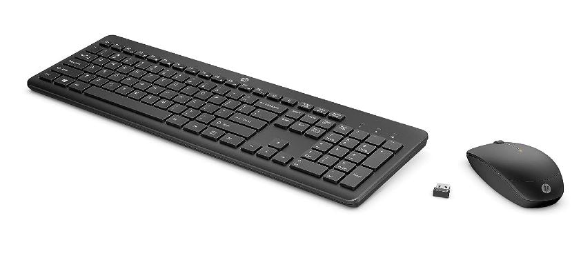 HP 230 USB Wireless Keyboard & Mouse Combo 2.4GHz 12 function keys Chiclet Comfortable Low Noise 1600DPI Mouse Light Weight Long Battery Life