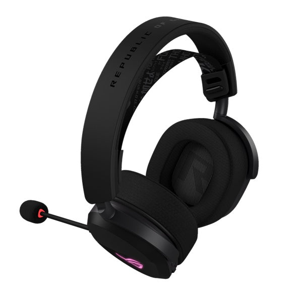 ASUS ROG Pelta Gaming Headset Black, Tri-Mode (2.4GHz/BT/USB-C), 50mm Titanium Drivers, 32Ω, 20Hz-20kHz, 10mm Mic, 70H Battery, 309g, RGB