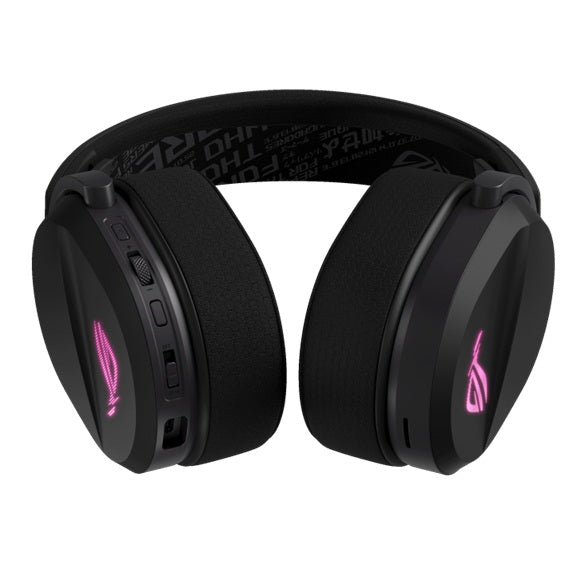 ASUS ROG Pelta Gaming Headset Black, Tri-Mode (2.4GHz/BT/USB-C), 50mm Titanium Drivers, 32Ω, 20Hz-20kHz, 10mm Mic, 70H Battery, 309g, RGB