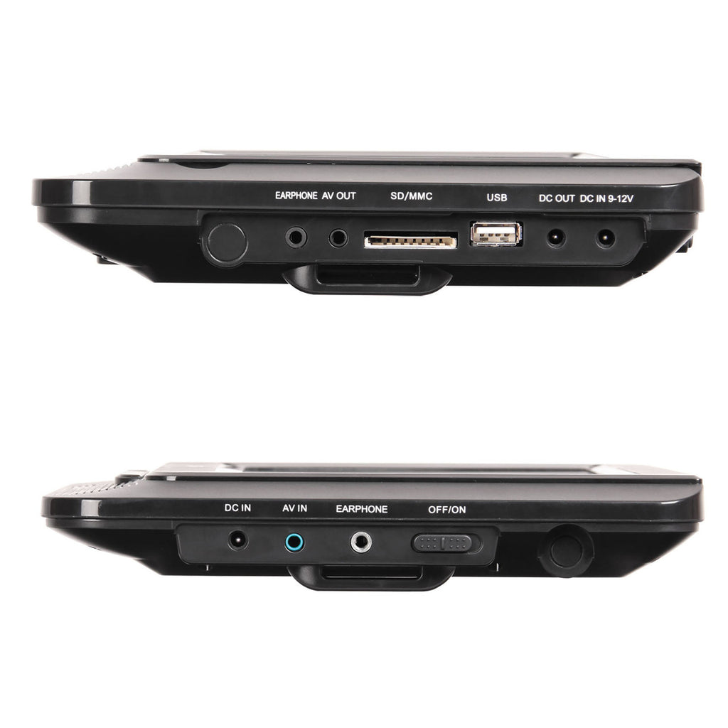 Laser 9 Inch Dual Screen DVD Player Black
