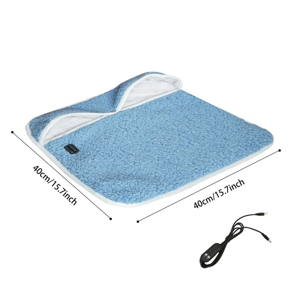 USB Heated Foot Warmer Sheep Fleece Foot Warmer Rabbit Fleece Foot Warmer Sofa - Gray - Size 40cm