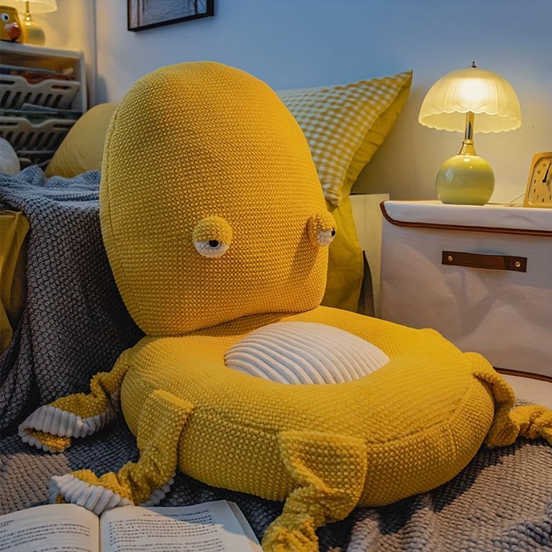 Octopus Cushion Floor Cushion Novelty Seating Plush Floor Cushion Kids Room - Pink - Size M
