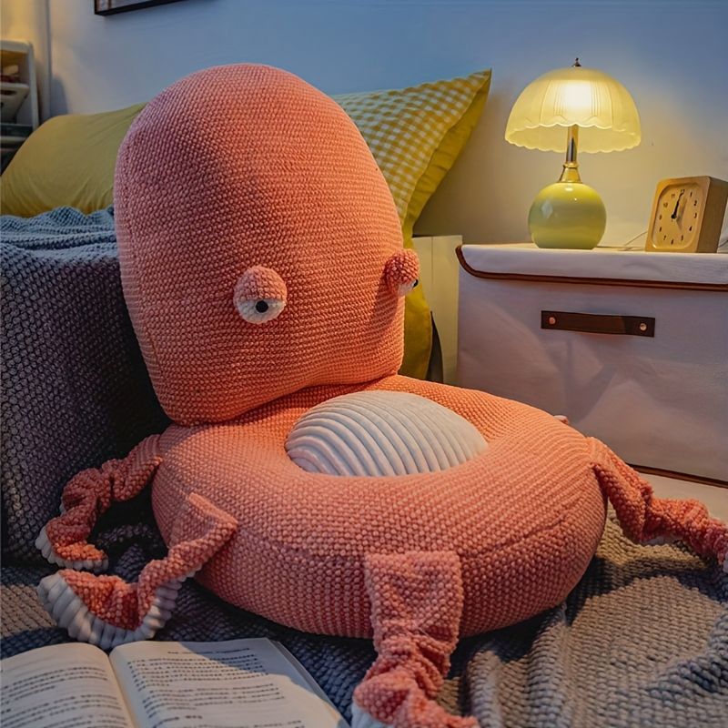Octopus Cushion Floor Cushion Novelty Seating Plush Floor Cushion Kids Room - Blue - Size M