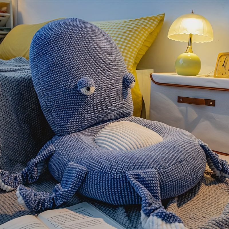 Octopus Cushion Floor Cushion Novelty Seating Plush Floor Cushion Kids Room - Pink - Size M