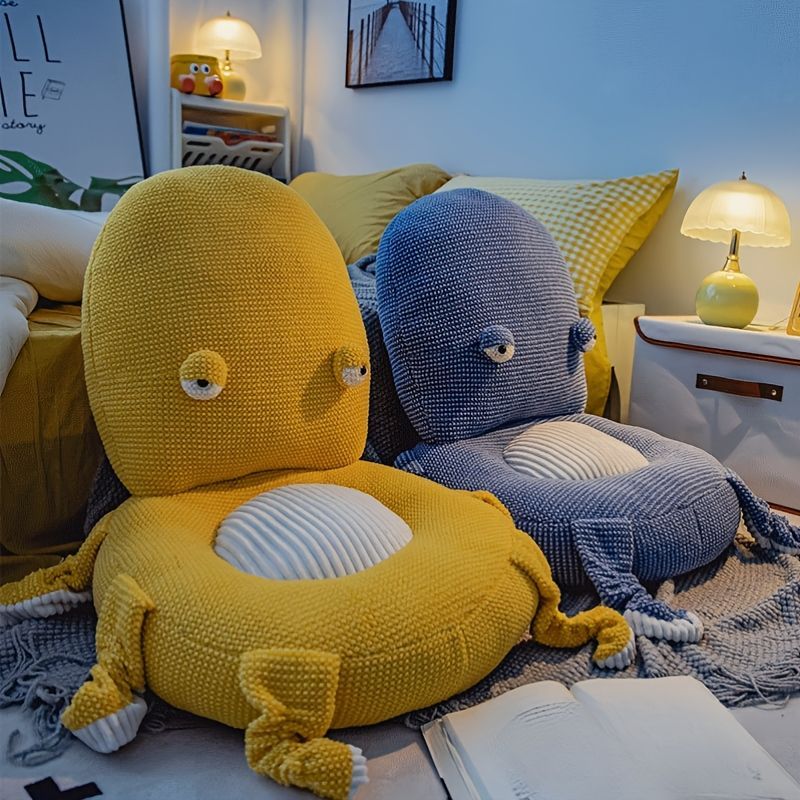 Octopus Cushion Floor Cushion Novelty Seating Plush Floor Cushion Kids Room - Pink - Size M