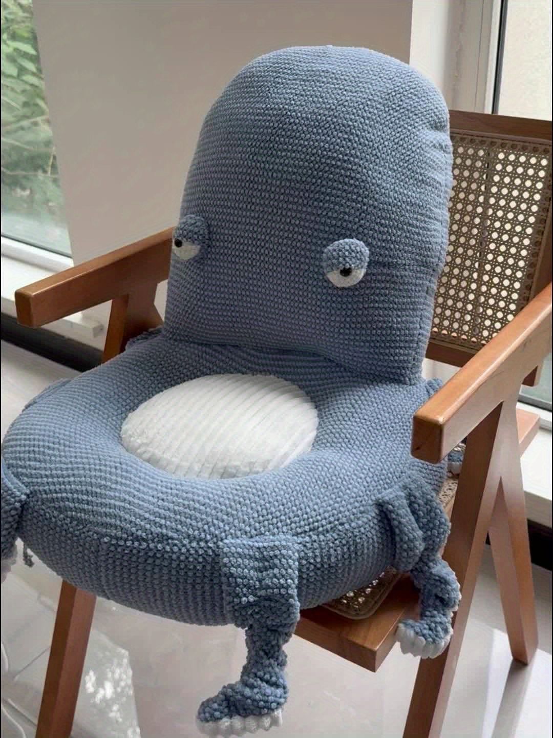 Octopus Cushion Floor Cushion Novelty Seating Plush Floor Cushion Kids Room - Yellow - Size M