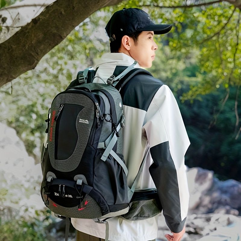 Orange Blue Black Royal Mountain backpack, Extreme 35L backpack, travel backpack, outdoor backpack, high-quality backpack, Australian bush backpack, camping gear, hiking backpack 35L