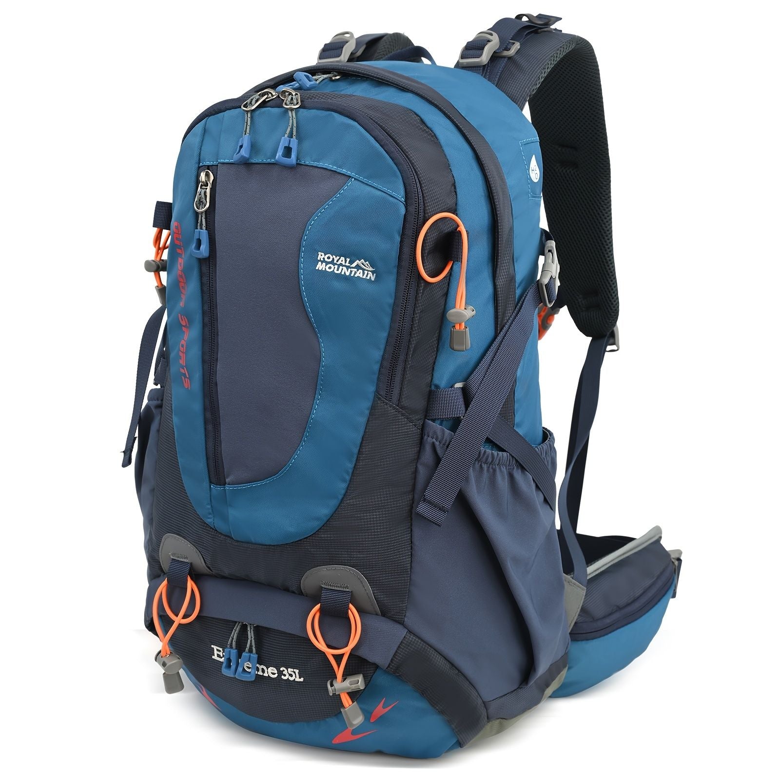Green Orange Blue Black Royal Mountain backpack, Extreme 35L backpack, travel backpack, outdoor backpack, high-quality backpack, Australian bush backpack, camping gear, hiking backpack 35L
