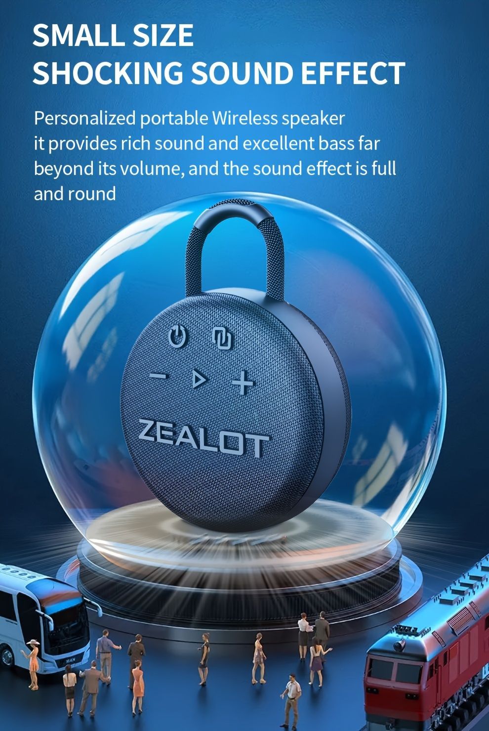 outdoor bluetooth speaker, portable speaker with subwoofer, IPX7 waterproof speaker, wireless dual speaker pairing, beach speaker, camping speaker, party speaker, Australian outdoor audio - Navy - Size IPX7-rated waterproofing