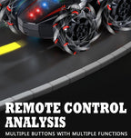 2.4G remote control car, electric stunt car, drifting car, spray function, kids toy car, double-sided stunt car, watch remote control, outdoor RC toy, rechargeable toy car - black and blue - Size Dual-control