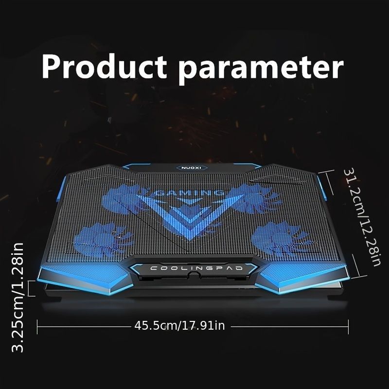 Laptop Cooling Pad Five-Core Cooling Foldable Stand Adjustable Stand Laptop - Red - Size Universal