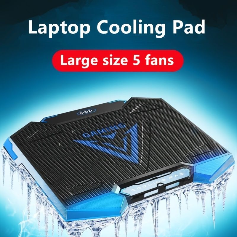 Laptop Cooling Pad Five-Core Cooling Foldable Stand Adjustable Stand Laptop - Red - Size Universal
