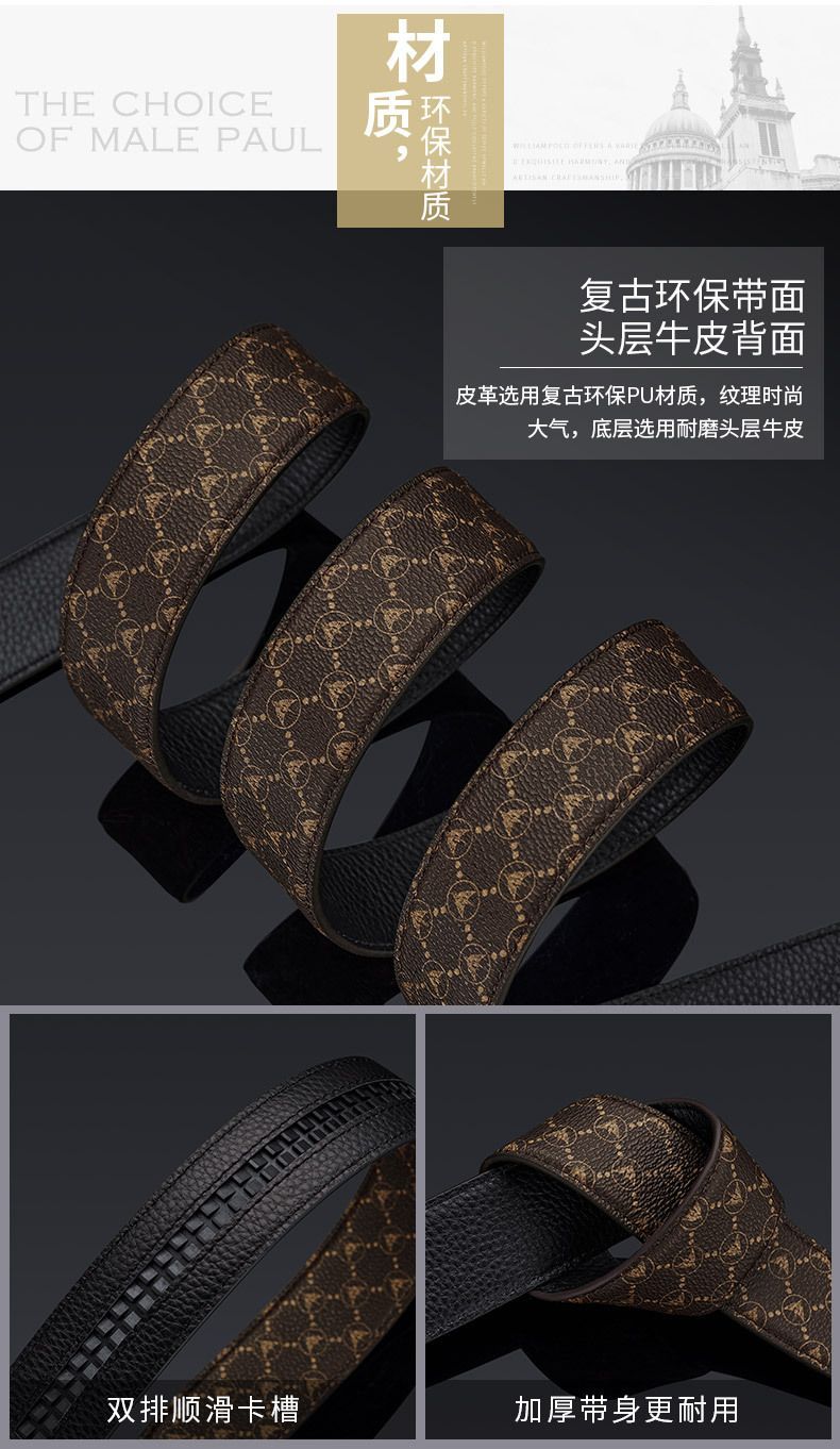 men's belt, genuine leather belt, alloy buckle belt, all-matching belt, premium men's accessories, Australian men's fashion, casual belt, formal belt, leather accessories - Grey khaki - Size 120cm-47.2in