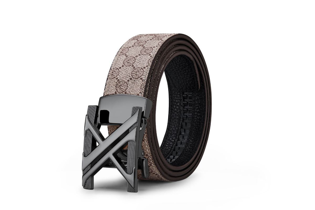men's belt, genuine leather belt, alloy buckle belt, all-matching belt, premium men's accessories, Australian men's fashion, casual belt, formal belt, leather accessories - Grey khaki - Size 120cm-47.2in