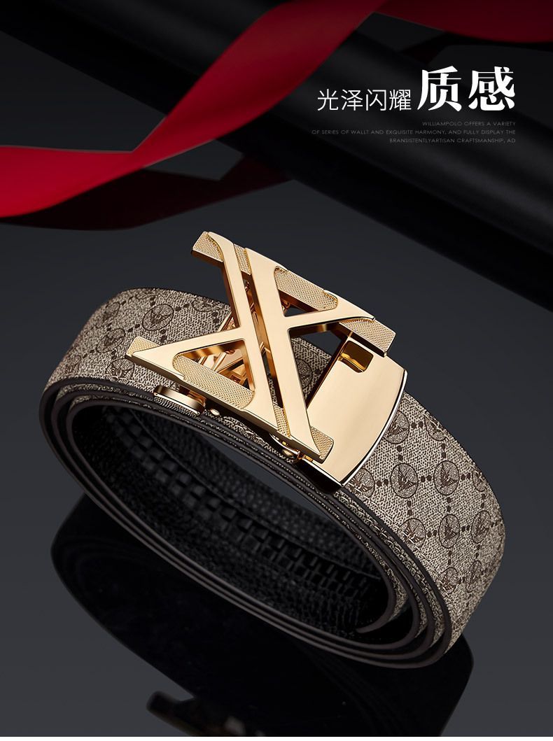 men's belt, genuine leather belt, alloy buckle belt, all-matching belt, premium men's accessories, Australian men's fashion, casual belt, formal belt, leather accessories - Grey khaki - Size 125cm-49.2in