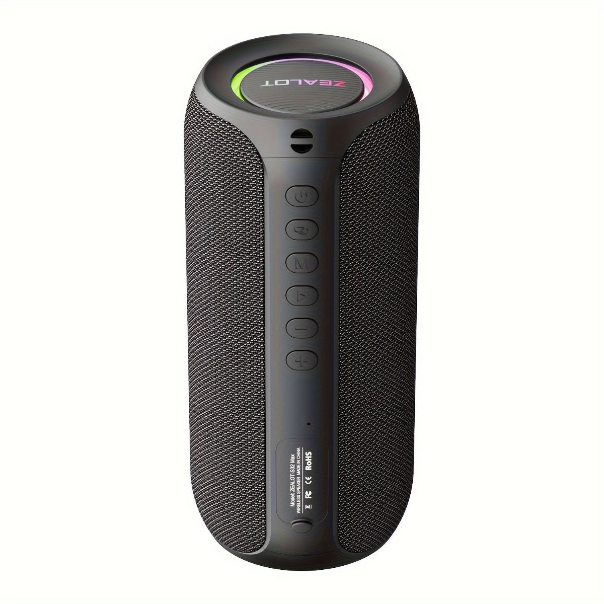 wireless bluetooth speaker, portable speaker, outdoor speaker, waterproof speaker, RGB light speaker, bass heavy speaker, camping speaker, beach speaker, Australia outdoor audio - Black - Size IPX7