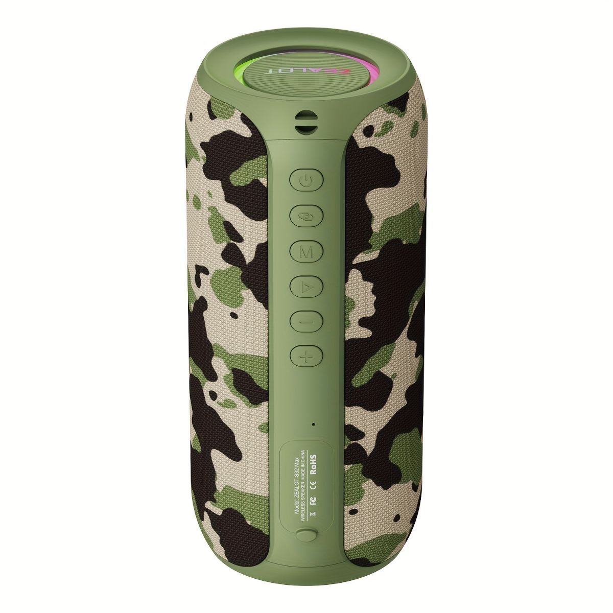 wireless bluetooth speaker, portable speaker, outdoor speaker, waterproof speaker, RGB light speaker, bass heavy speaker, camping speaker, beach speaker, Australia outdoor audio - Black - Size IPX7