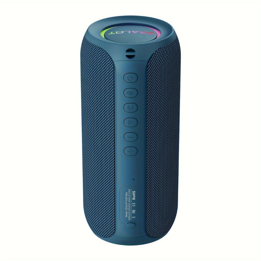 wireless bluetooth speaker, portable speaker, outdoor speaker, waterproof speaker, RGB light speaker, bass heavy speaker, camping speaker, beach speaker, Australia outdoor audio - Black - Size IPX7