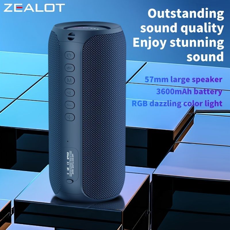 wireless bluetooth speaker, portable speaker, outdoor speaker, waterproof speaker, RGB light speaker, bass heavy speaker, camping speaker, beach speaker, Australia outdoor audio - Black - Size IPX7